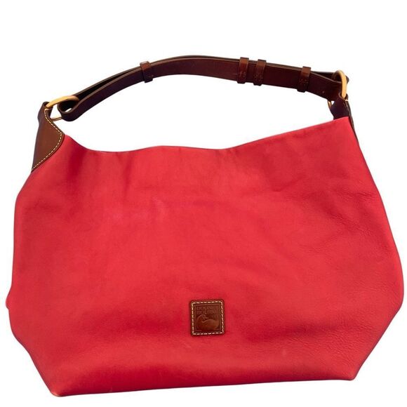 Dooney & Bourke Burgundy Florentine Leather Hobo Shoulder Bag Handbag - Picture 1 of 10